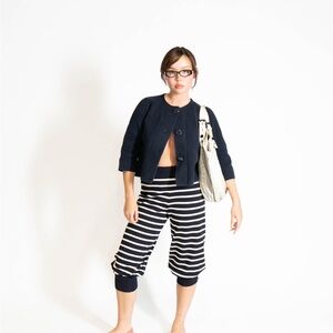 Marc Jacobs x Armor Lux 100% Virgin Wool Knit Striped Bloomers in Navy and White